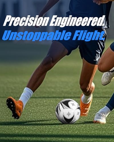 Senston Soccer Ball Size 5 -Official Match Weight-Youth & Adult Soccer Players - Air Pump Included - color: black