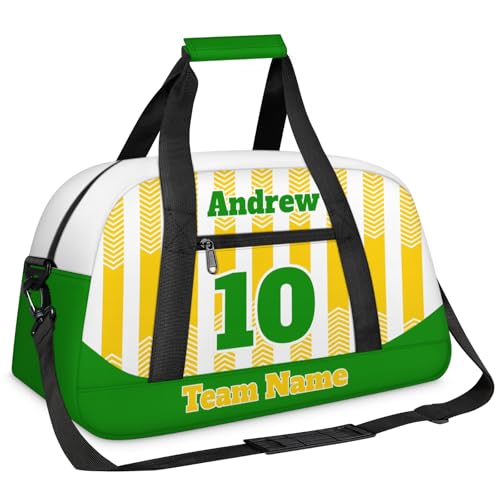 Basketball Soccer Gifts for Boys Girls - Custom Sports Duffle Bag, Personalized Name & Team Bag, Water-Resistant Gym Bag for Basketball, Soccer, Volleyball | Y-Yellow Green - color: Y-Yellow Green