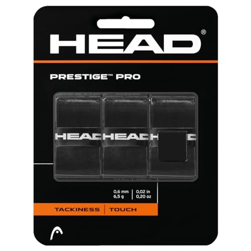Head Prestige Pro Racquet Overgrip - Tennis Racket Grip Tape - color: Black