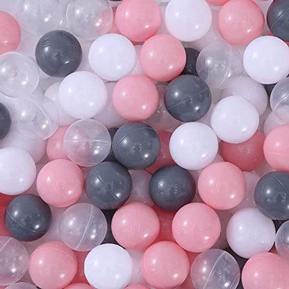 MoonxHome Ball Pit Balls for Toddlers, BPA Free Crush Proof Plastic Toy Balls for Ball Pit, Children's Pool Water Toys, Macaron Ocean Balls for Play Tent 2.15 Inch Pack of 100 200 500 800 1000 - color: M-grey