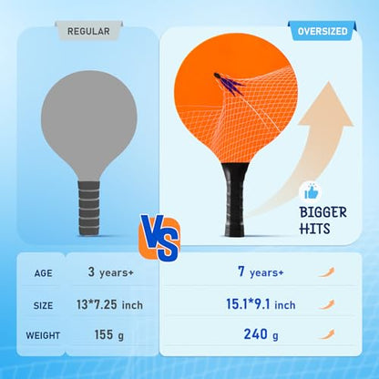 U&C Planet Beach Paddle Ball Set, Badminton Rackets, Family Game for Kids and Adults, Indoor Outdoor Game Backyard Park Camping Yard for Boys, Girls All Ages