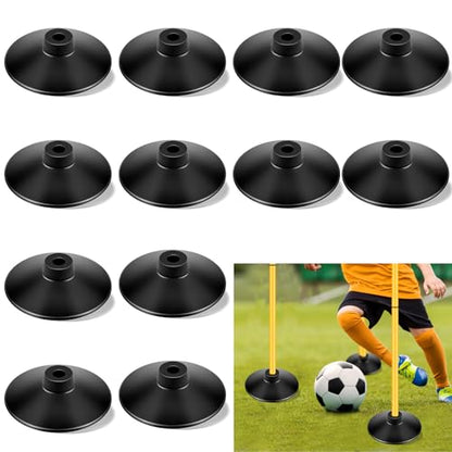 Landical Weighted Slalom Pole Rubber Bases for Soccer Agility Poles 2.2 lb Pole Base for Soccer Training Equipment Set Accessory Lacrosse Field Hockey Track Field