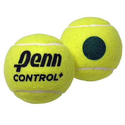 Penn Control Plus Tennis Balls - Youth Felt Green Dot Tennis Balls for Beginners, 12 Cans, 36 Balls