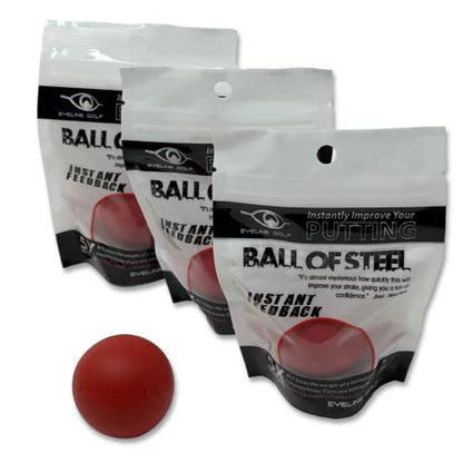 EyeLine Golf Weighted Heavy Putting Ball of Steel, Silicon Padding, Instant Feedback, Training Aid, 5X Weight of Standard Ball, Hitting The Sweet Spot, Consistent Improvement