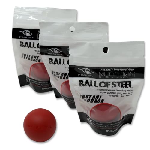 EyeLine Golf Weighted Heavy Putting Ball of Steel, Silicon Padding, Instant Feedback, Training Aid, 5X Weight of Standard Ball, Hitting The Sweet Spot, Consistent Improvement