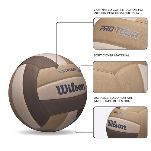 WILSON Pro Tour Volleyball - Official Size, Brown/Tan/Beige