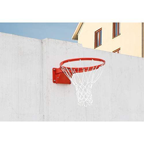 Professional Wall Mounted Basketball Rim Hanging Basketball Goal, Single-Spring Standard 18'' with All Weather Net - style: wall-mounted basketball rim 1-spring