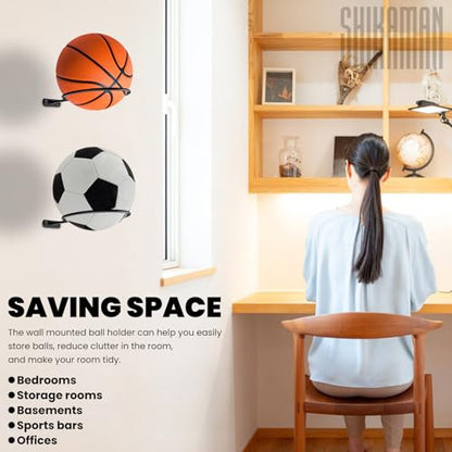 Ball Holder Wall Mount Bulk,Basketball Football Stand Ball Storage - size: 36 Pack