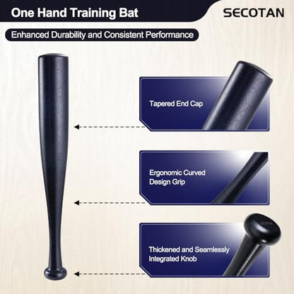 Wood Baseball Training Bat - Durable and Sturdy Wooden Bat - Ideal for Softball Hitting Practise - Versatile Design Bat (28inch, Wood)