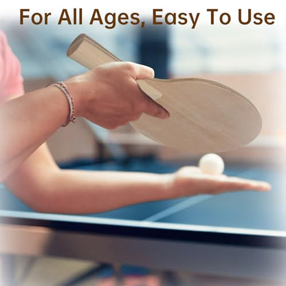 2 Pair DIY Wooden Ping Pong Paddles, Blanks Unfinished Wooden Table Tennis Racket for Painting Unique Pong Paddle Experience