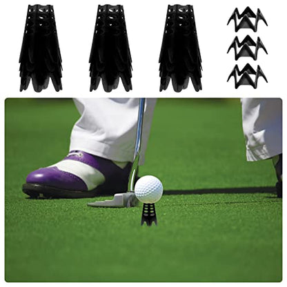 Golf Simulator Tees, Plastic Indoor Golf Mat Tees Practice Turf and Driving Range Winter Golf Tees (18 Pcs) - color: Black
