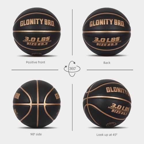 Weighted Basketball Grey 28.5"/29.5", 2.2LBS/3LBS Non-Slip Outdoor/Indoor Heavy Training Basketball for Dribbling, Passing, Rebounding & Skill Development