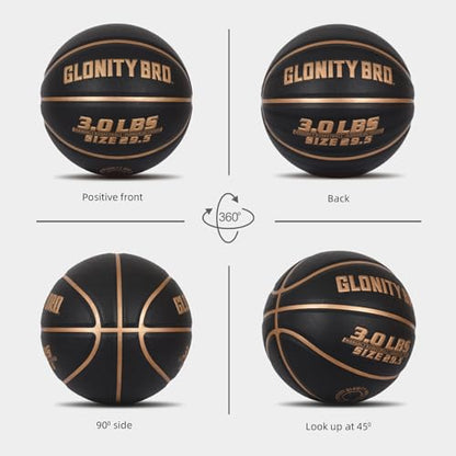 Weighted Basketball Grey 28.5"/29.5", 2.2LBS/3LBS Non-Slip Outdoor/Indoor Heavy Training Basketball for Dribbling, Passing, Rebounding & Skill Development