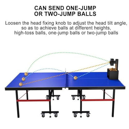 Ping Pong Robot Machine,Table Tennis Balls Serve,4-40 M/S Ping Pong Tennis Ball Launcher with Remote Control,Penalty Kick,Forehand and Backhand Practice(110V) - size: 110V