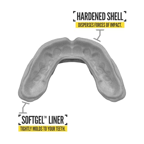 2 Pack Nxtrnd Rush Dual Layer Mouthguard, Custom Fit Sports Mouthpiece for Football, Boxing, MMA, Basketball, Hockey, Lacrosse, Youth & Adult (Silver) - color: Silver