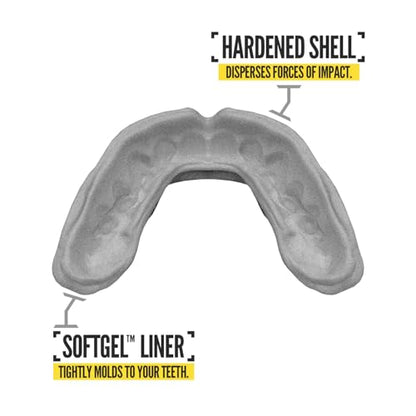 2 Pack Nxtrnd Rush Dual Layer Mouthguard, Custom Fit Sports Mouthpiece for Football, Boxing, MMA, Basketball, Hockey, Lacrosse, Youth & Adult (Silver) - color: Silver