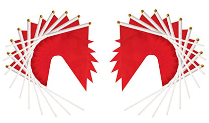 50 Pack Red Pennant Small Mini Flags On Sticks,Hand Held Solid Red Pennant DIY Graffiti Flag,Party Events Celebration,School,Grand Opening,Kids Birthday,Sports Clubs,Flower Pot - color: red