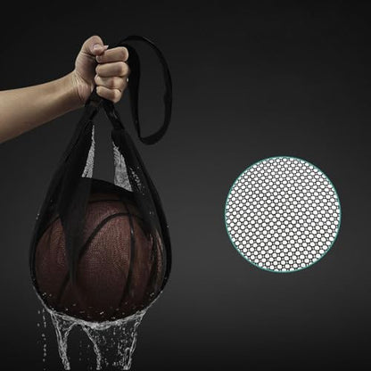 Mesh Sports Ball Bag, Large Capacity Football Basketball Shoulder Duffel, Multi Purpose Soccer Training Storage Organizer - color: Black