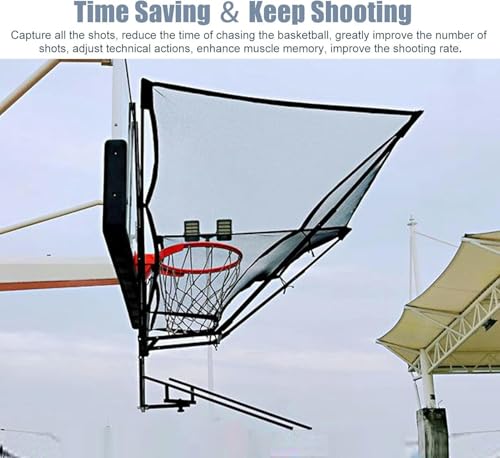 Wall Mounted Basketball Hoop Rebounder Return Attachment Shot Returner Shooting Trainer for Indoor Outdoor Return/Basketball