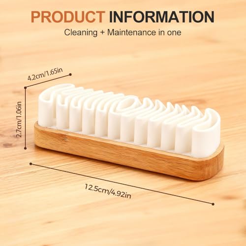 Suede Shoe Brush and Eraser,2 in 1 Scrub Suede Shoe Brush, Rubber Polish Eraser with Soft Plastic Bristles for Nubuck Cleaning (Wood Handle/3pcs) - color: Wood Handle/3pcs