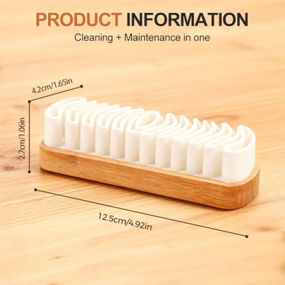 Suede Shoe Brush and Eraser,2 in 1 Scrub Suede Shoe Brush, Rubber Polish Eraser with Soft Plastic Bristles for Nubuck Cleaning (Wood Handle/3pcs) - color: Wood Handle/3pcs