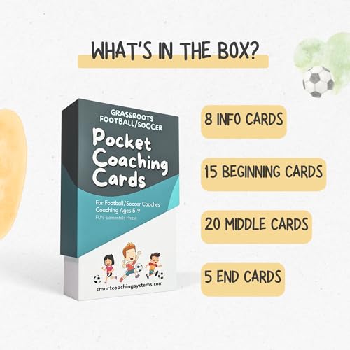 Grassroots Soccer Coaching Cards - Soccer Drills for Kids Aged 5 to 9 - Soccer Coaching Equipment
