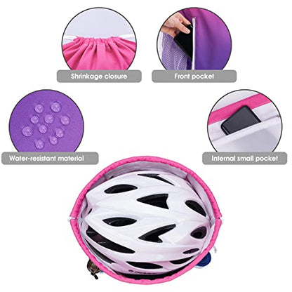 WANDF Drawstring Backpack Sports Gym Sackpack with Mesh Pockets Water Resistant String Bag for Women Men (Rose Red)
