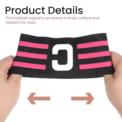 2Pcs Adjustable Soccer Captain Armband, Elastic Protective Captain Arm Bands, Classic C Sports Armbands for Football Basketball Player Youth Adult Team Outdoor Training Accessories