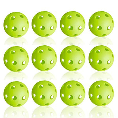 Anteer 12 Pack Plastic Baseball Practice Baseballs for Hitting, Indoor Outdoor Lightweight Balls Baseball Batting Training - color: Green