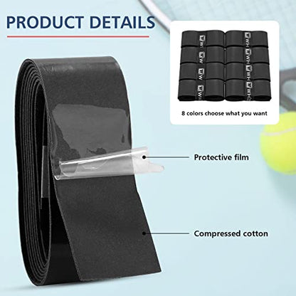 Jerify 24 Pieces Tennis Racket Grip Tape, Precut Tennis Overgrips Tape Badminton Racket Grips with Velvety Comfort for Anti Slip and Absorbent Grip