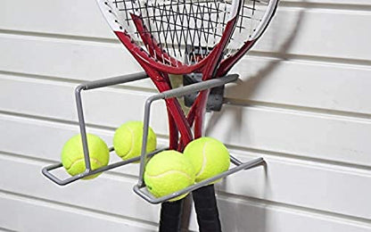 Tennis Racket,Wall Mounted Ball Display Storage, Ball Rack Holder Wall Mounted Ball Storage Racks for Badminton/Tennis/pingpong Racquet Holder, Garage Organizer Sports Storage Station