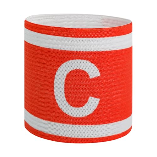 Unisex Captain Armband for Soccer Training, Adults & Youths Classic Captain ‘C' Arm Band Adjustable Elastic Captain Armbands Team Sports Accessories - color: Red