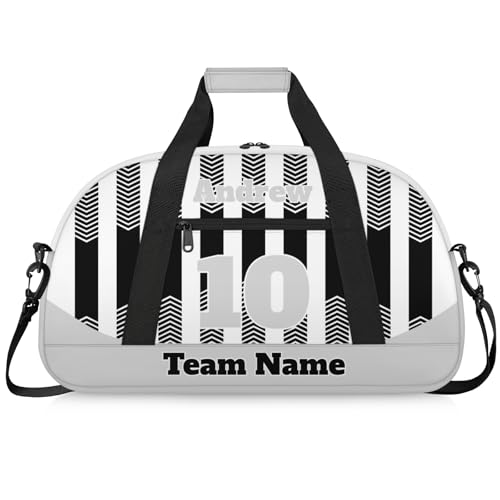 Basketball Soccer Gifts for Boys Girls - Custom Sports Duffle Bag, Personalized Name & Team Bag, Water-Resistant Gym Bag for Basketball, Soccer, Volleyball | Y-Black Grey - color: Y-Black Grey