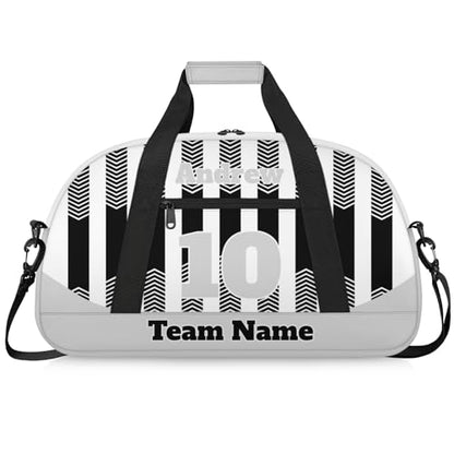 Basketball Soccer Gifts for Boys Girls - Custom Sports Duffle Bag, Personalized Name & Team Bag, Water-Resistant Gym Bag for Basketball, Soccer, Volleyball | Y-Black Grey - color: Y-Black Grey