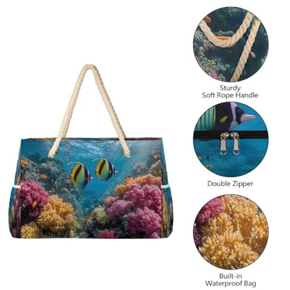 Beach Bag Waterproof Sand-proof Canvas Tote Lightweight Shoulder Bag Suitable for Family outdoor travel - color: A7