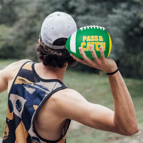 PassCatch Training Football, Enhance Passing Catching Skills, Official & Youth Size(with Pump) - style: Green 7#(Ages 5-14)