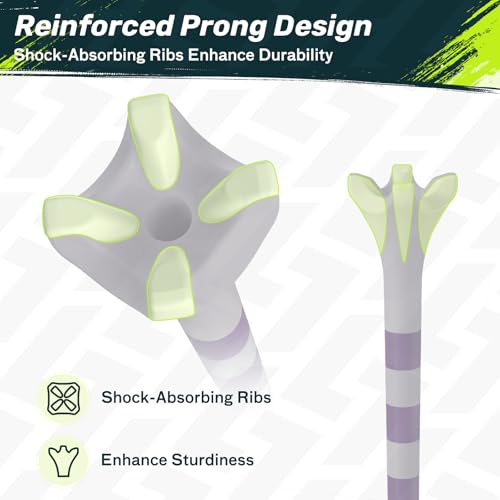 SAPLIZE Upgraded 4-Prong Golf Tees Plastic, 50/100/120/200 Pack (1-1/2", 2-3/4'', 3-1/4"), Engineered to Reduce Friction & Side Spin, Unique Golf Gifts for Golfers - color: Purple (50pcs, 2-3/4")