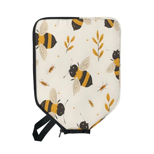 Pickleball Paddle Cover with Pockets and Handle Strap, Racket Sleeve and Ball Holder Organizer, 1 Pcs - color: purple