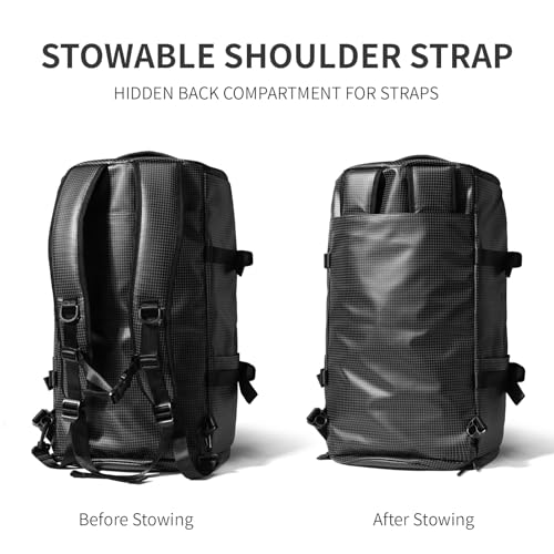 YOUMIAN Gym Duffle Bag 3 IN 1 Travel Backpack 40L Waterproof Shoe Compartment for Men and Women Basketball Soccer Sports Bag (TPU Black Checkered) - color: Tpu Black Checkered
