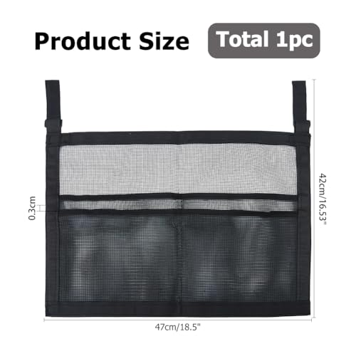 Ping Pong Paddle Holder Under-Table Mesh Bag 32x47cm Ping Pong Paddle Case with Mesh Storage Bag No-Drill Table Tennis Accessory Portable for Home Club Garage Black