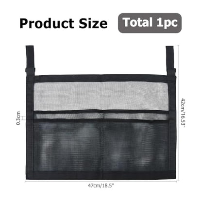 Ping Pong Paddle Holder Under-Table Mesh Bag 32x47cm Ping Pong Paddle Case with Mesh Storage Bag No-Drill Table Tennis Accessory Portable for Home Club Garage Black