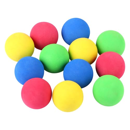 MIDELONG Soft Foam Balls, 1.57 Inches in Diameter Lightweight Mini Balls Assorted Colors Sponge Balls for Birthday Festival Holiday Party Supplies, Pack of 12