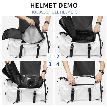 YOUMIAN Gym Duffle Bag 3 IN 1 Travel Backpack 40L Waterproof Shoe Compartment for Men and Women Basketball Soccer Sports Bag (White) - color: White