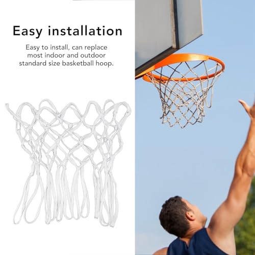 Basketball Net, Portable Anti Strike All Weather Nylon Heavy Duty Basketball Net Replacement for Indoor Outdoor, Parks, Campuses
