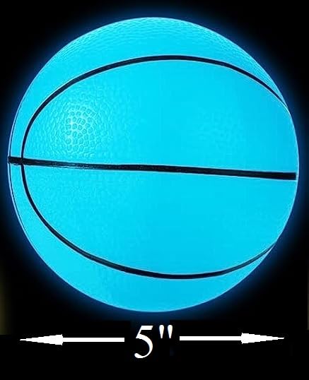 Toys+ 3 Pack! Inflatable Glow in The Dark Mini Basketballs Includes Pump and Needle Magic Shot Pro Mini Hoop Basketballs - color: Green, Blue, Red, size: 3Pack