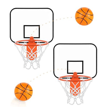 Mini Basketball Hoop Trash Can Set,Indoor Wall-Mounted Basketball Hoop Set with Quite Foam Ball,8.5" Clip-On Backboard for Office Bedroom Classroom-Basketball Gifts for All Ages