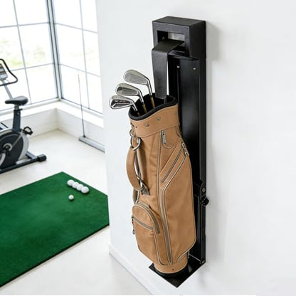Golf Bag Wall Mount Golf Bag Storage Stand Organizer Rack, Tool-Free Length Adjustment Heavy-Duty Alloy Steel Storage Rack for Garage, Home, and Golf Club