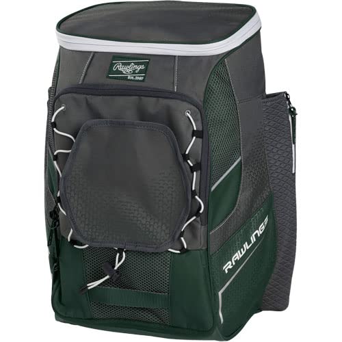 Rawlings | IMPULSE Backpack Equipment Bag | Baseball/Softball | Multiple Styles - color: Dark Green
