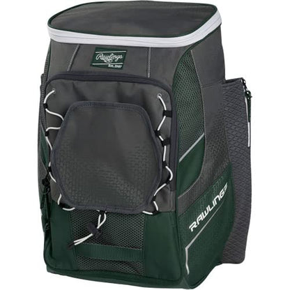 Rawlings | IMPULSE Backpack Equipment Bag | Baseball/Softball | Multiple Styles - color: Dark Green