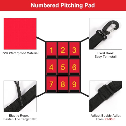 19x27in Clear Numbered Strike Zone,Waterproof Strike Zone Target Net Adjustable and Durable Pitching Net with Strike Zone for Baseball&Softball Net, Applicable for Various Sport Nets